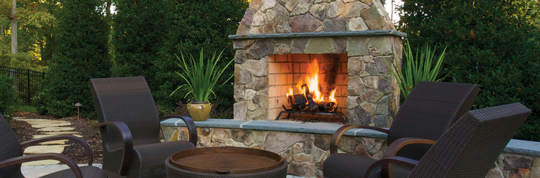 masonry outdoor fireplace 